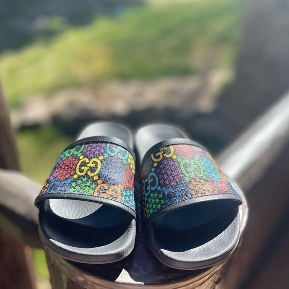 Gucci Psychedelic Rainbow Slides Size 37 - Picture 2 of 5